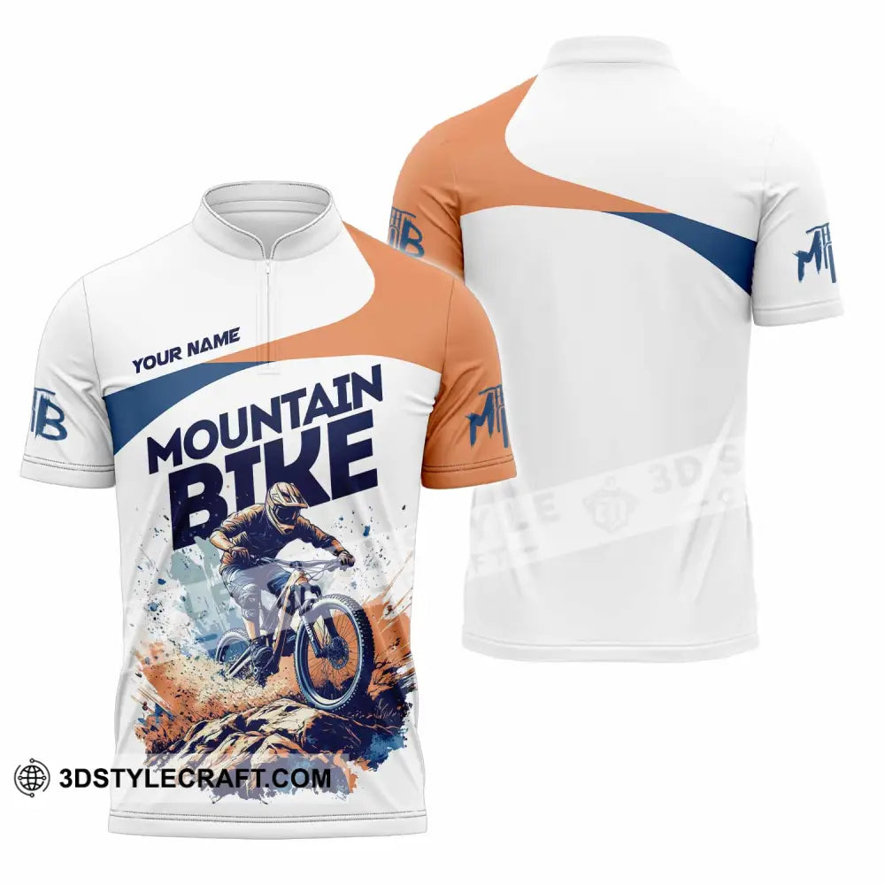 Unisex Shirt - Custom Text Shirt Mountain Shirt Zipper Polo Shirt / S T-shirt