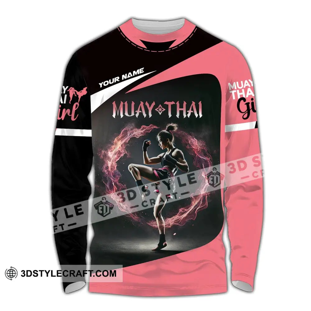 Unisex Shirt - Custom Text Muay Thai Long Sleeve / S T-Shirt