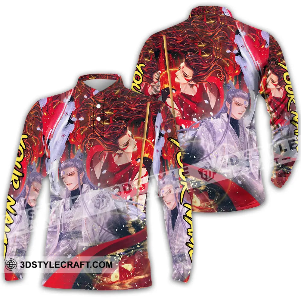 Unisex Shirt - Custom Text Shirt Ne Zha Shirt Long Sleeve Polo / S T-shirt