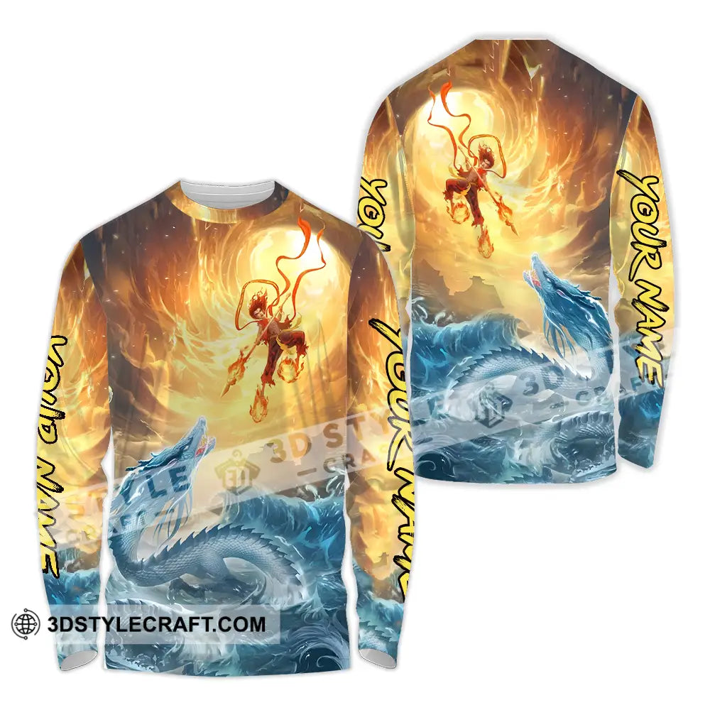 Unisex Shirt - Custom Text Shirt Ne Zha Shirt Long Sleeve Shirt / S T-shirt