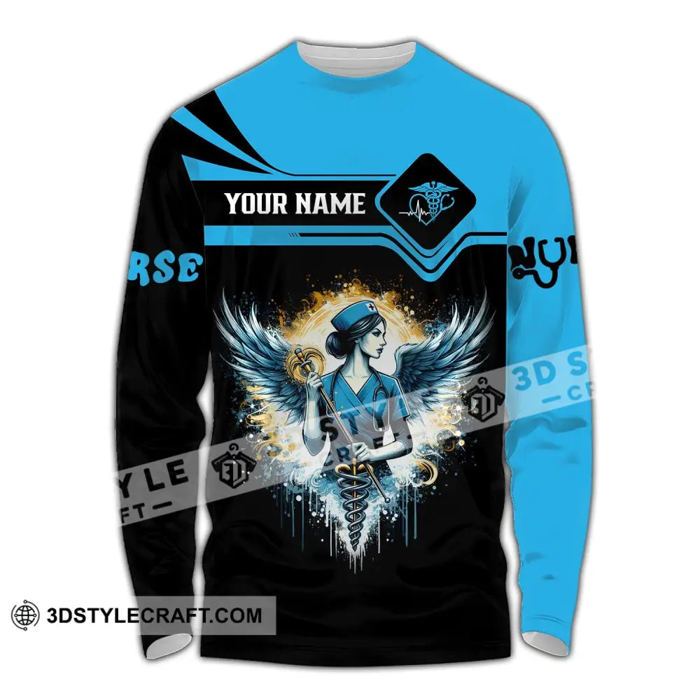 Unisex Shirt - Custom Text Nurse Long Sleeve / S T-Shirt