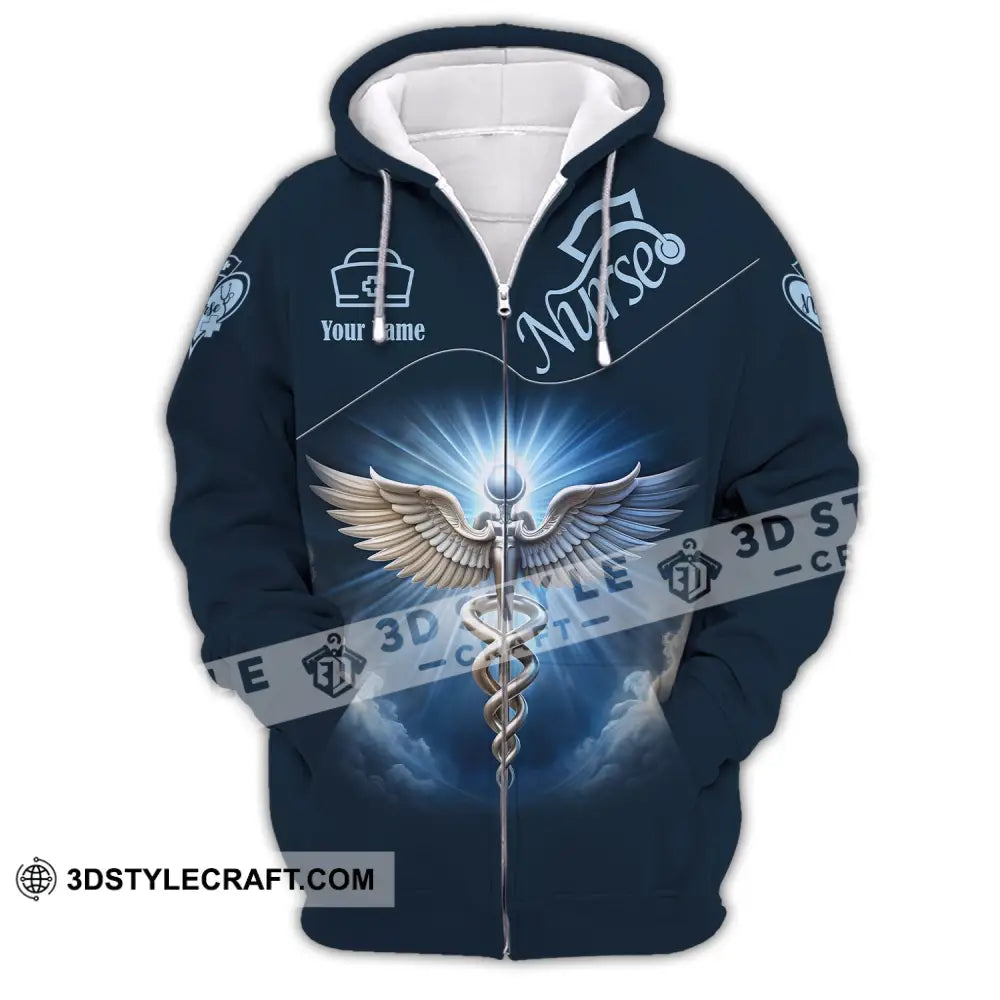 Unisex Shirt - Custom Text Nurse Zipper Hoodie / S T-Shirt