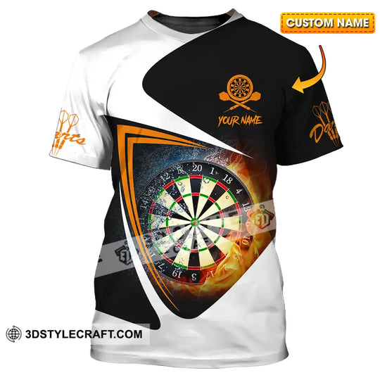 Unisex Shirt - Custom Text Orange Black And White Darts Sport Shirt style option 1