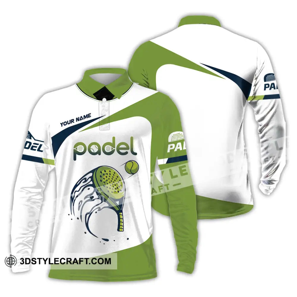 Unisex Shirt - Custom Text Shirt Padel Shirt Long Sleeve Polo / S T-shirt