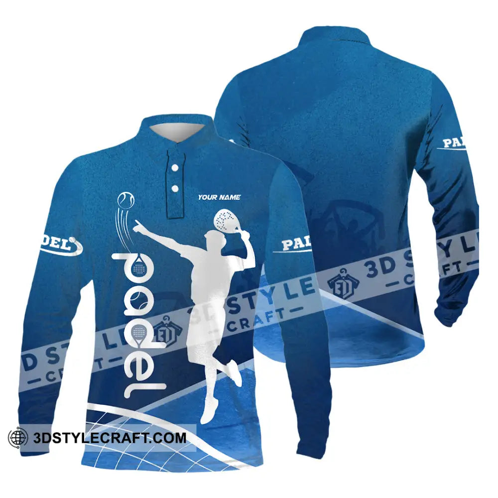 Unisex Shirt - Custom Text Shirt Padel Shirt Long Sleeve Polo / S T-shirt