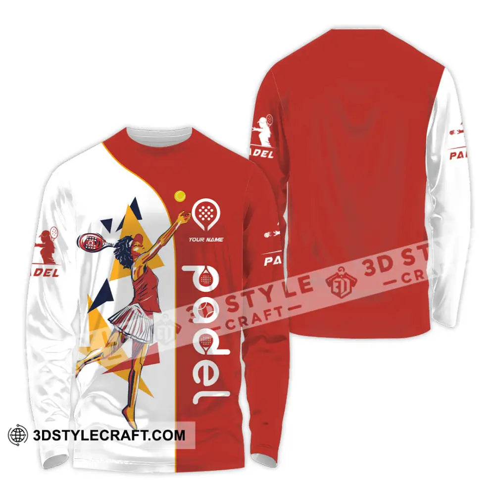 Unisex Shirt - Custom Text Shirt Padel Long Sleeve Shirt / S T-shirt