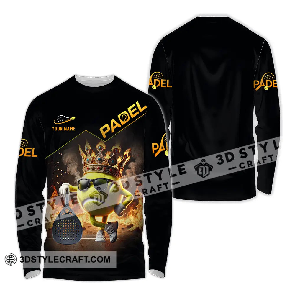 Unisex Shirt - Custom Text Padel Long Sleeve / S T-Shirt