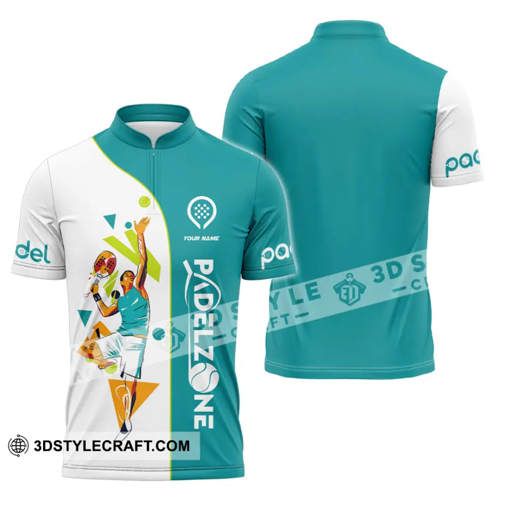 Unisex Shirt - Custom Text Shirt Padel Zone Shirt Zipper Polo Shirt / S T-shirt