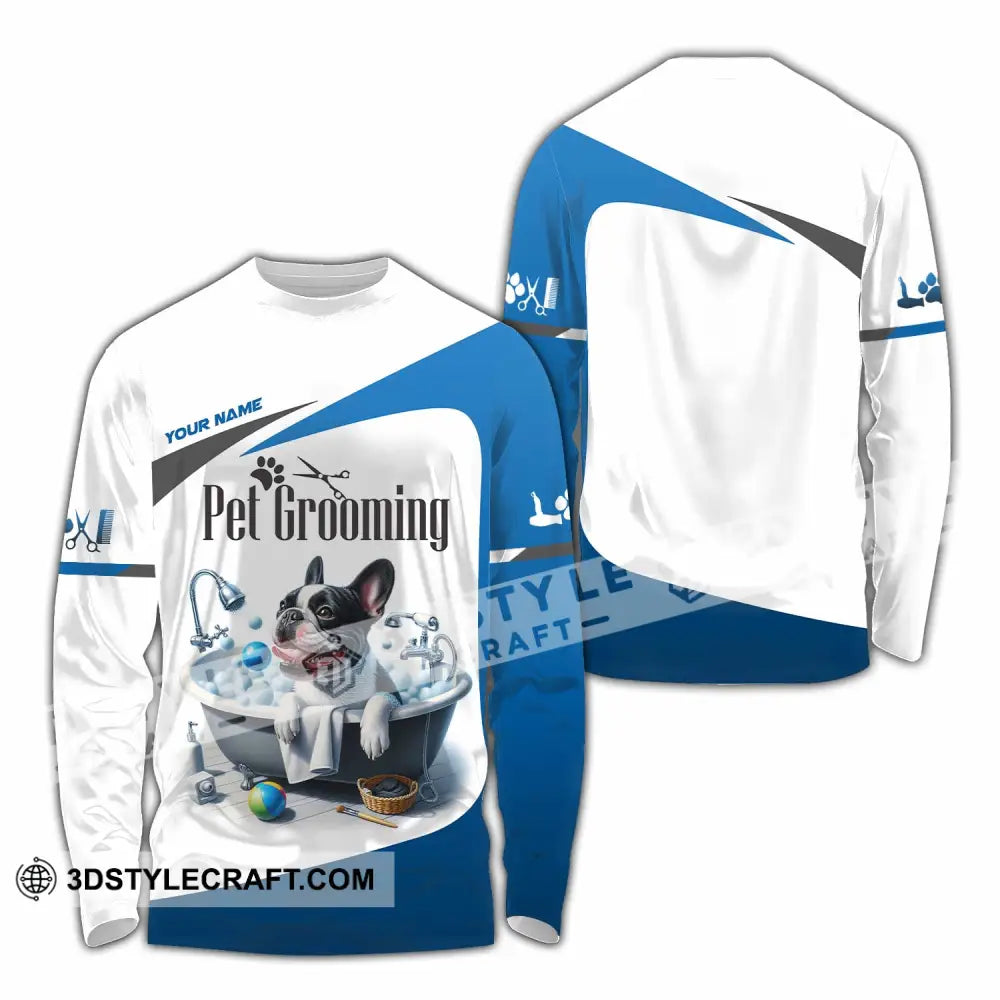 Unisex Shirt - Custom Text Shirt Pet Grooming Shirt Long Sleeve Shirt / S T-shirt