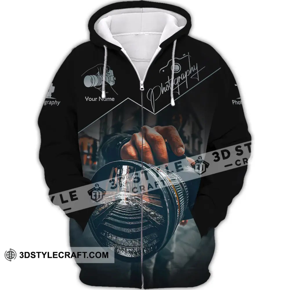 Unisex Shirt - Custom Text Shirt Photographer Shirt Zipper Hoodie / S T-shirt