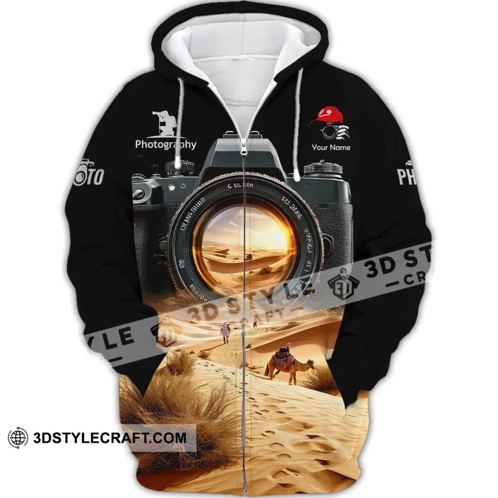 Unisex Shirt - Custom Text Shirt Photographer Shirt Zipper Hoodie / S T-shirt