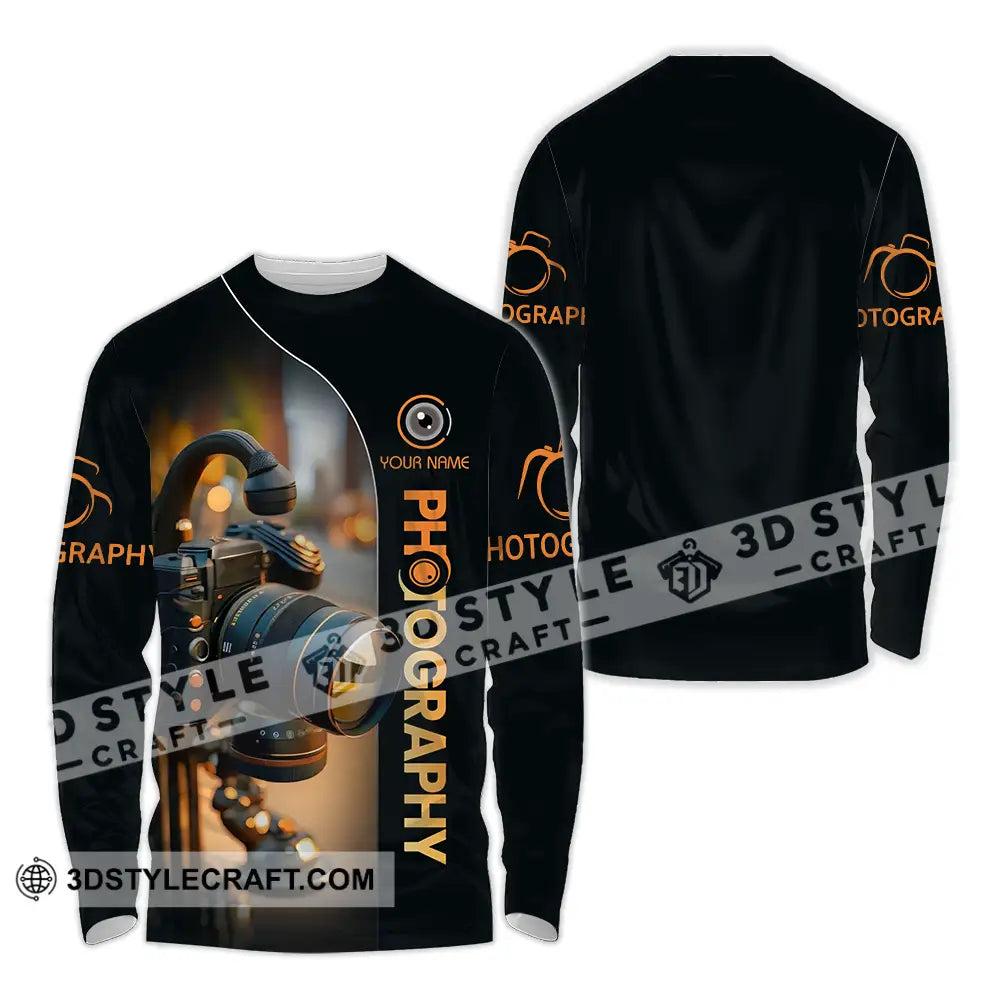 Unisex Shirt - Custom Text Photography Long Sleeve / S T-Shirt