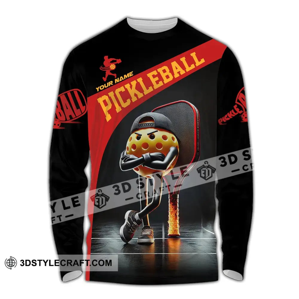 Unisex Shirt - Custom Text Pickleball Long Sleeve / S T-Shirt