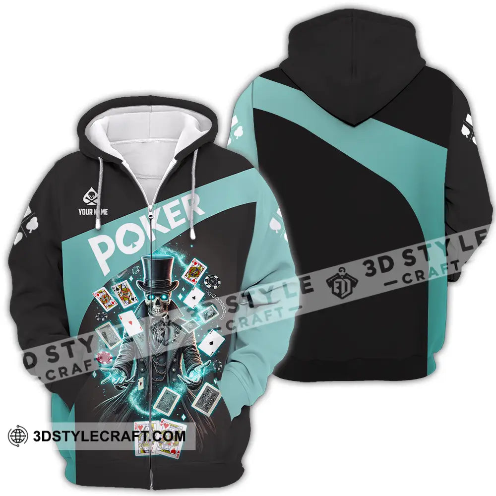 Unisex Shirt - Custom Text Poker Zipper Hoodie / S T-Shirt