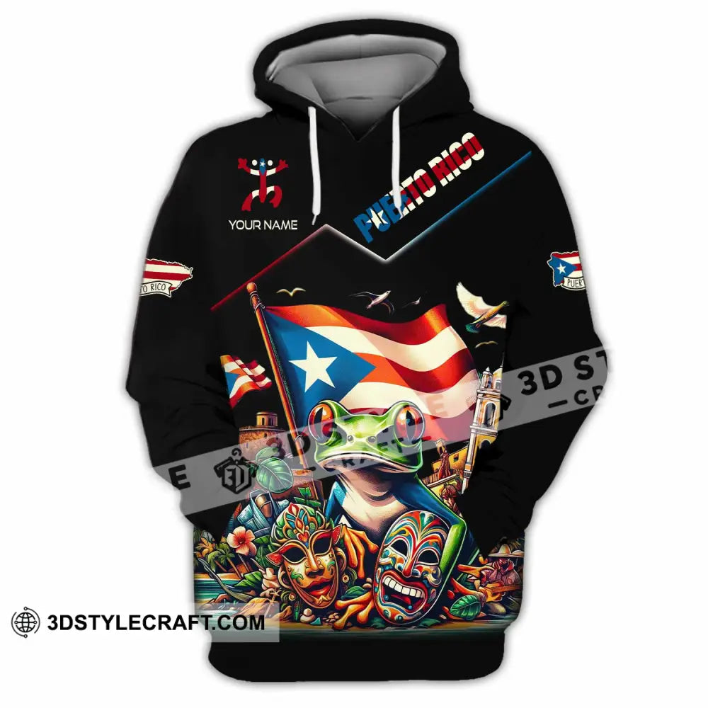 Unisex Shirt - Custom Text Shirt Puerto Rico Shirt Hoodie / S T-shirt