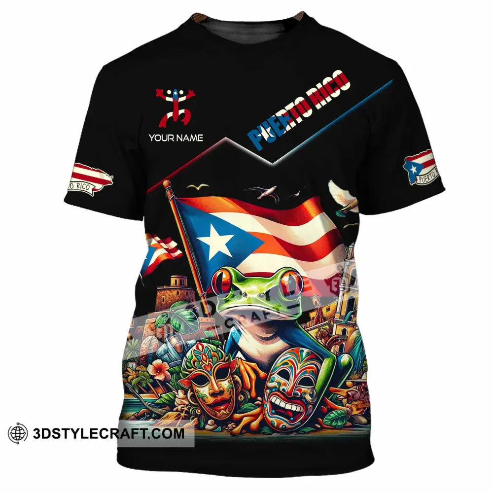 Unisex Shirt - Custom Text Shirt Puerto Rico Shirt T-Shirt / S T-shirt
