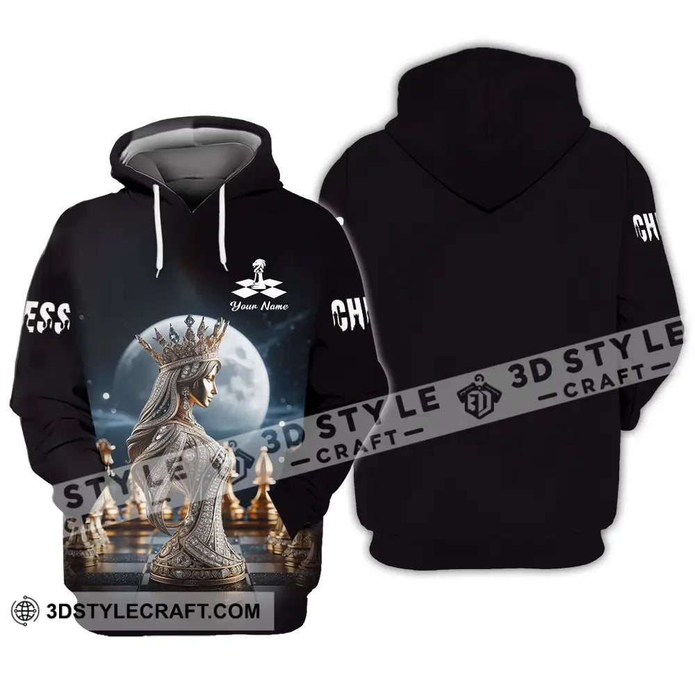 Unisex Shirt - Custom Text Queen Chess Hoodie / S T-Shirt