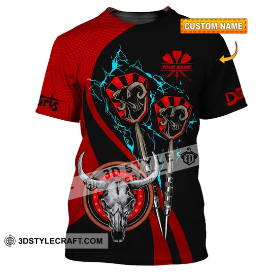 Unisex Shirt - Custom Text Red Buffalo Darts Player Sport Shirt style option 1