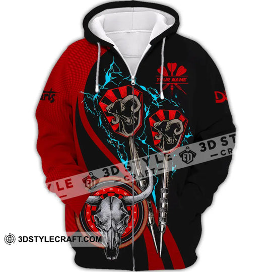 Unisex Shirt - Custom Text Red Buffalo Darts Player Sport Shirt style option 2