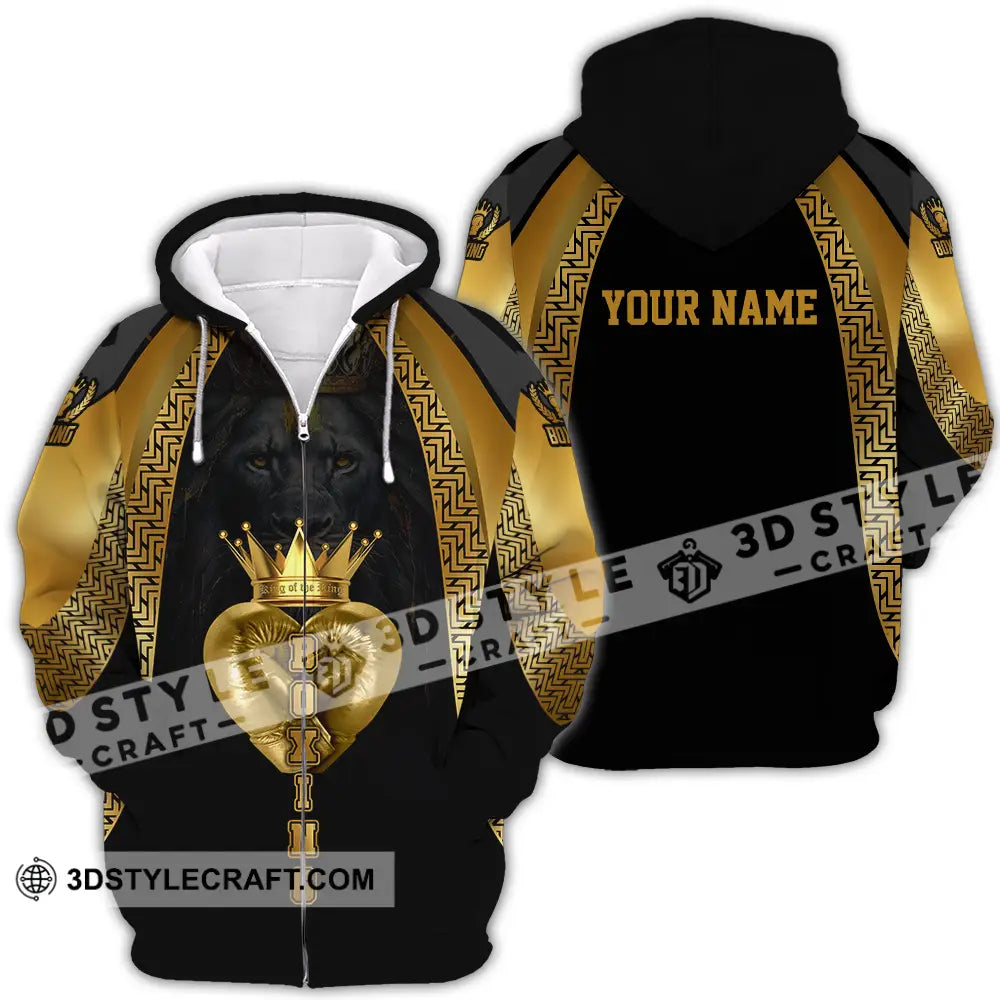 Unisex Shirt - Custom Text Shirt Royal Boxing Shirt Zipper Hoodie / S T-shirt