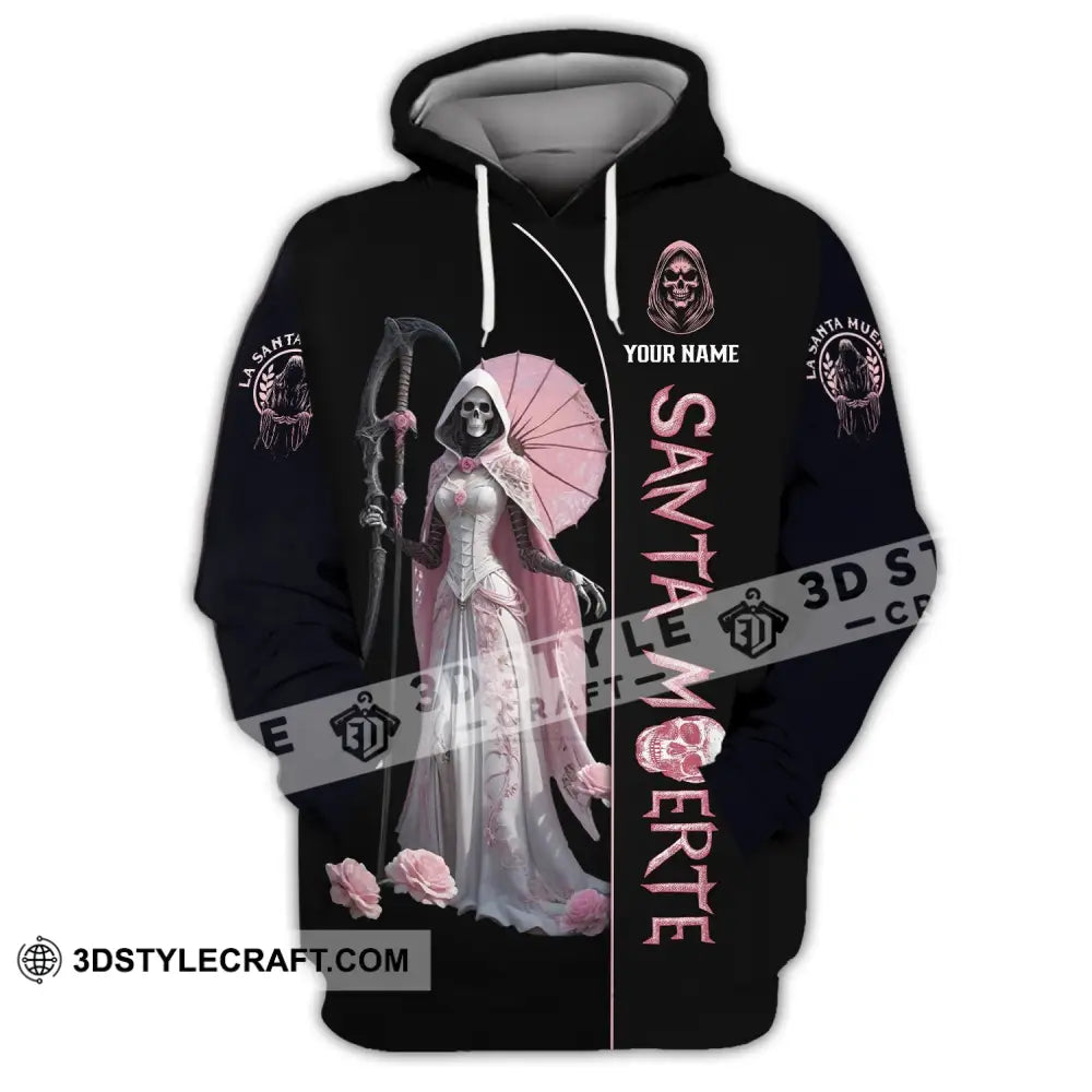 Unisex Shirt - Custom Text Santa Muerte Hoodie / S T-Shirt