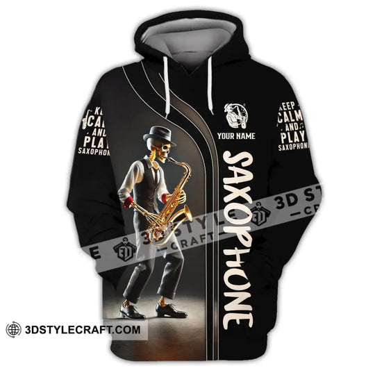 Unisex Shirt - Custom Text Shirt Saxophone style option 2
