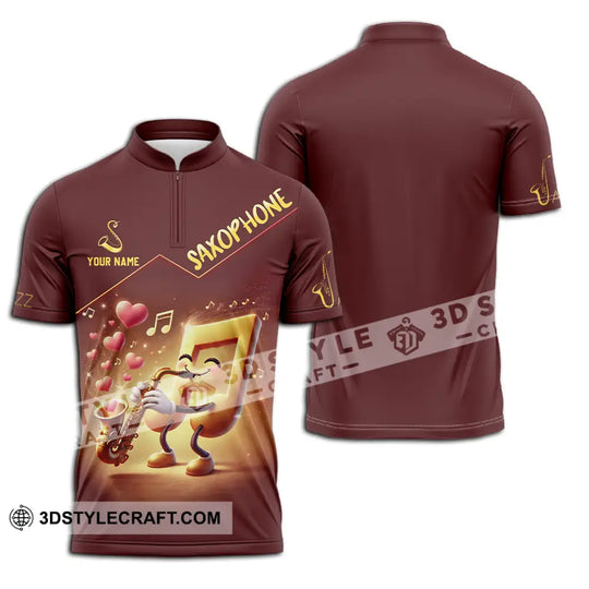 Unisex Shirt - Custom Text Shirt Saxophone style option 2