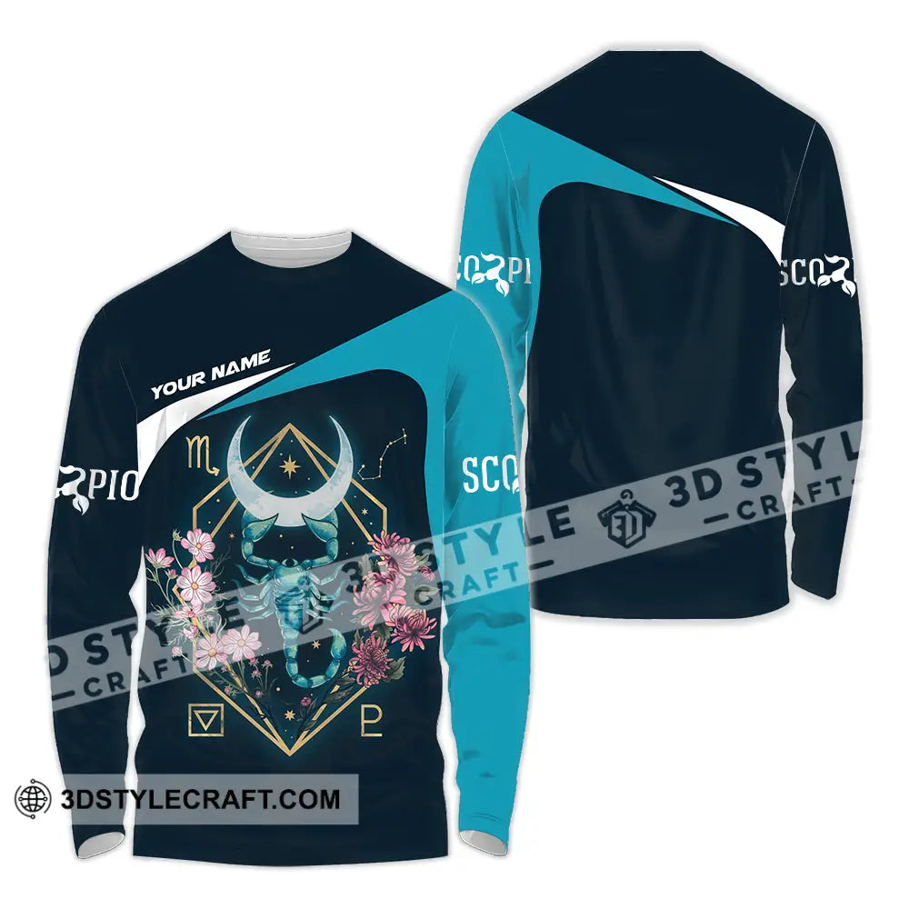 Unisex Shirt - Custom Text Scorpio Long Sleeve / S T-Shirt