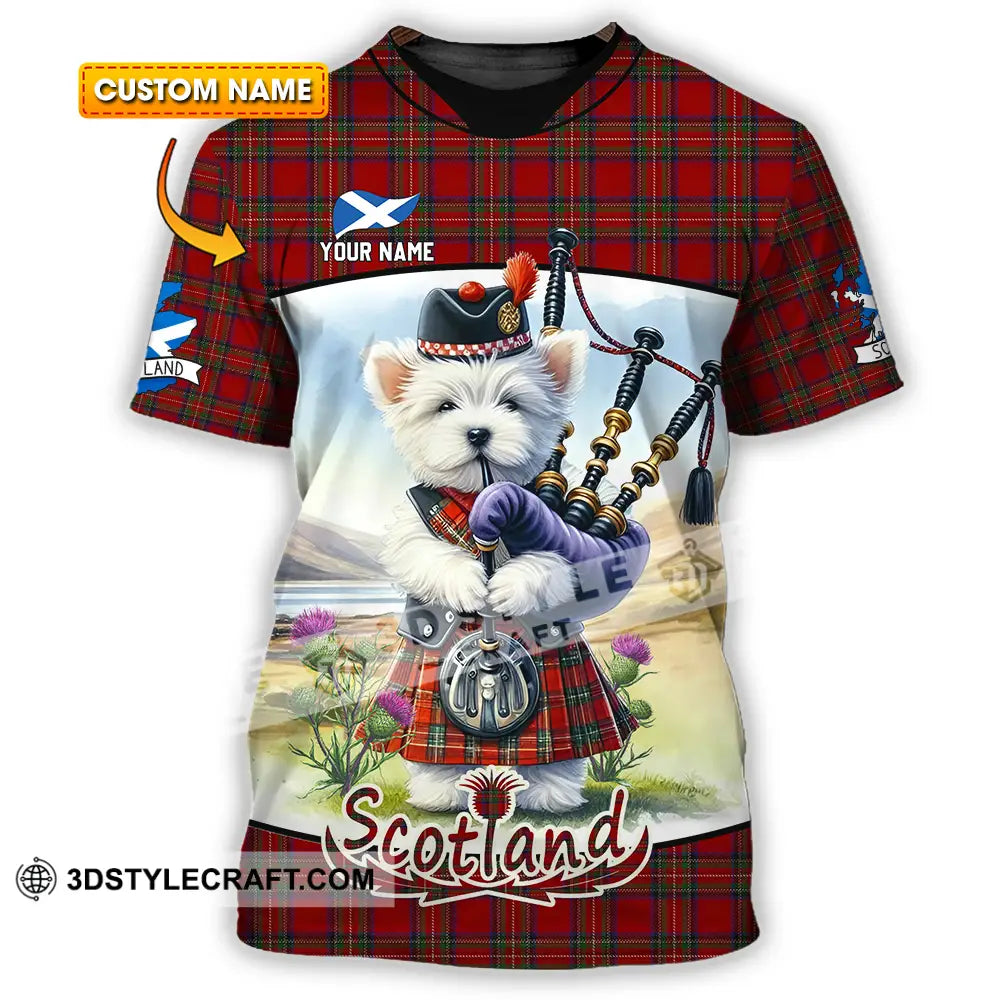 Unisex Shirt - Custom Text Shirt Scotland Dog Shirt T-shirt