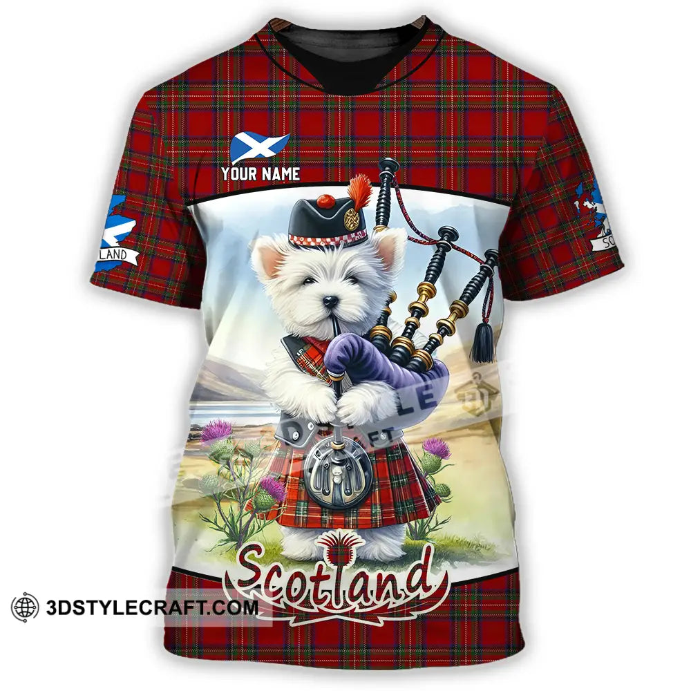 Unisex Shirt - Custom Text Shirt Scotland Dog Shirt T-Shirt / S T-shirt
