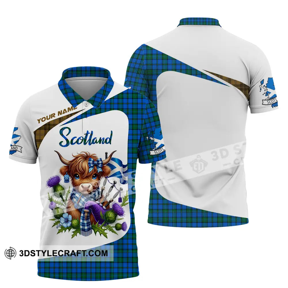Unisex Shirt - Custom Text Shirt Scotland Highland Cow Shirt Polo Shirt / S T-shirt