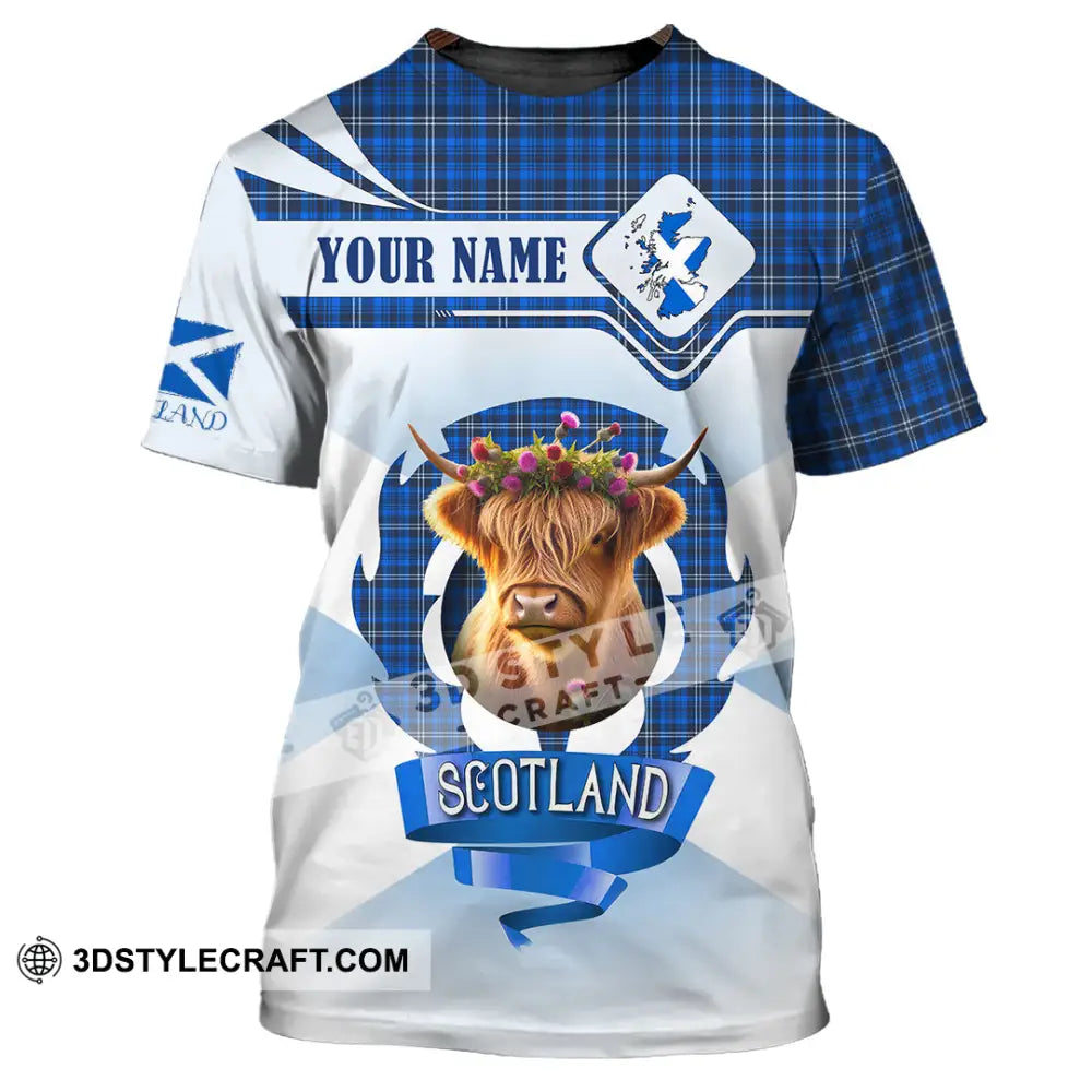 Unisex Shirt - Custom Text Shirt Scotland Highland Cow Shirt T-Shirt / S T-shirt