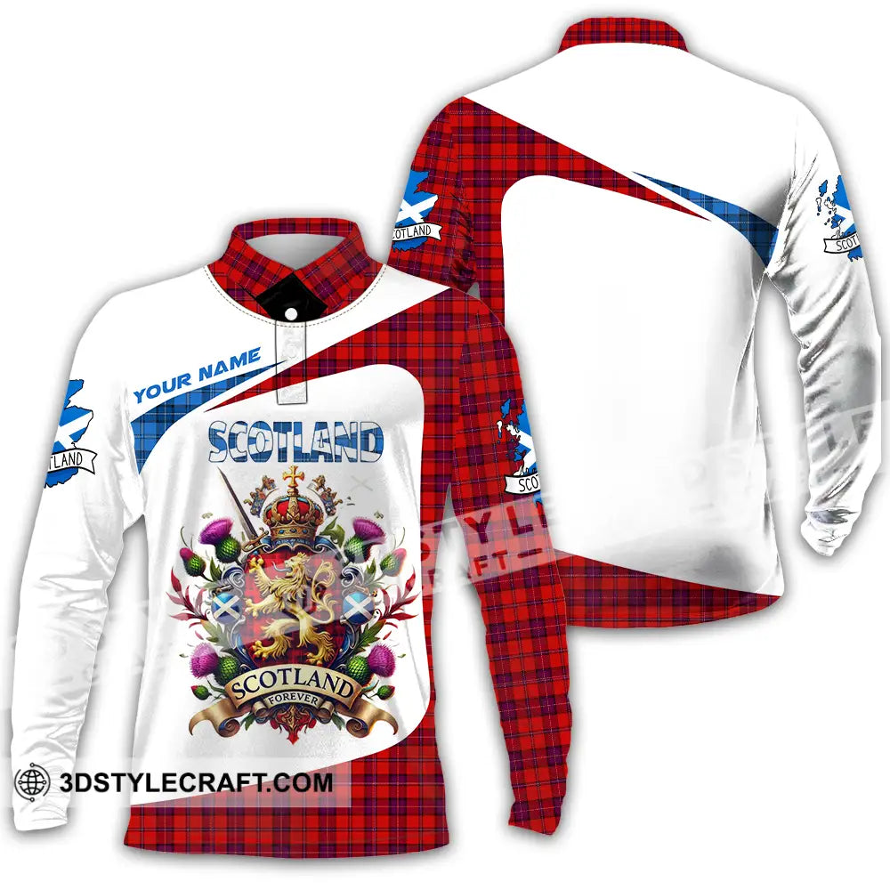 Unisex Shirt - Custom Text Shirt Scotland Shirt Long Sleeve Polo / S T-shirt