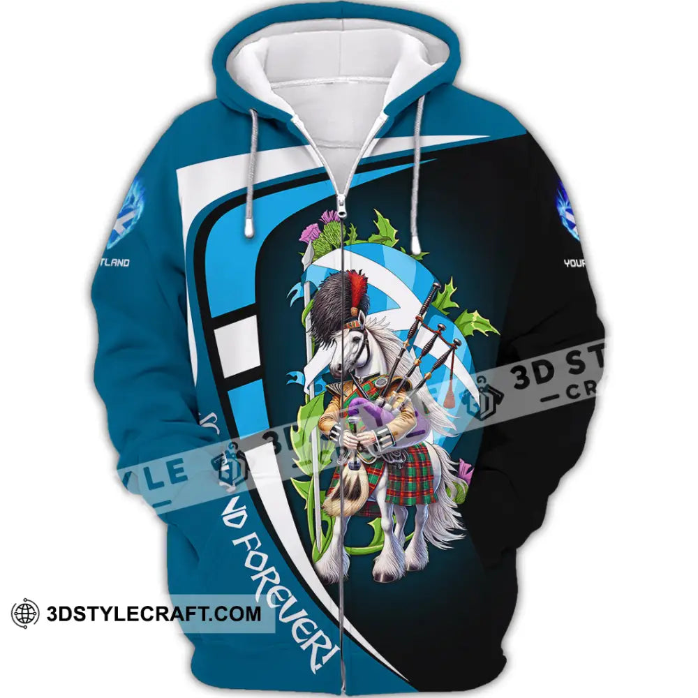 Unisex Shirt - Custom Text Shirt Scotland Shirt Zipper Hoodie / S T-shirt