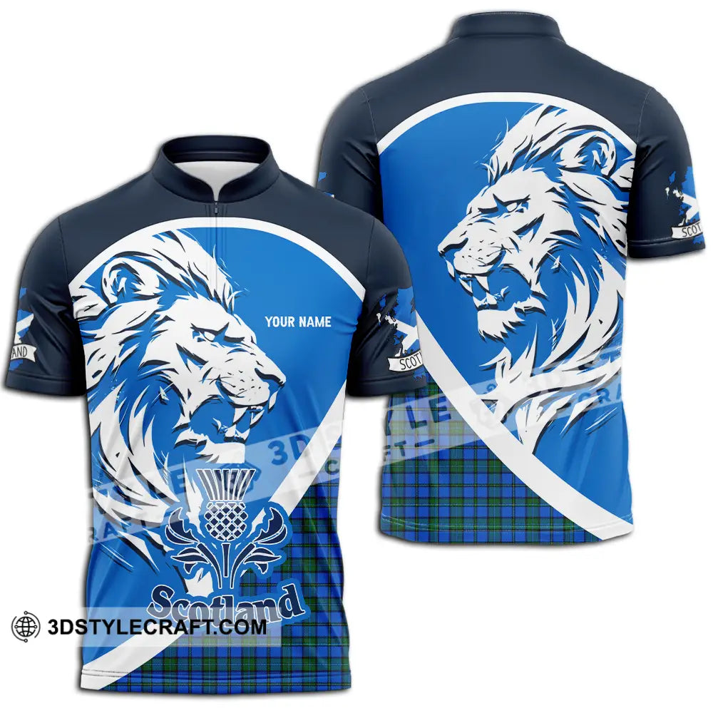 Unisex Shirt - Custom Text Shirt Scotland Shirt Zipper Polo Shirt / S T-shirt