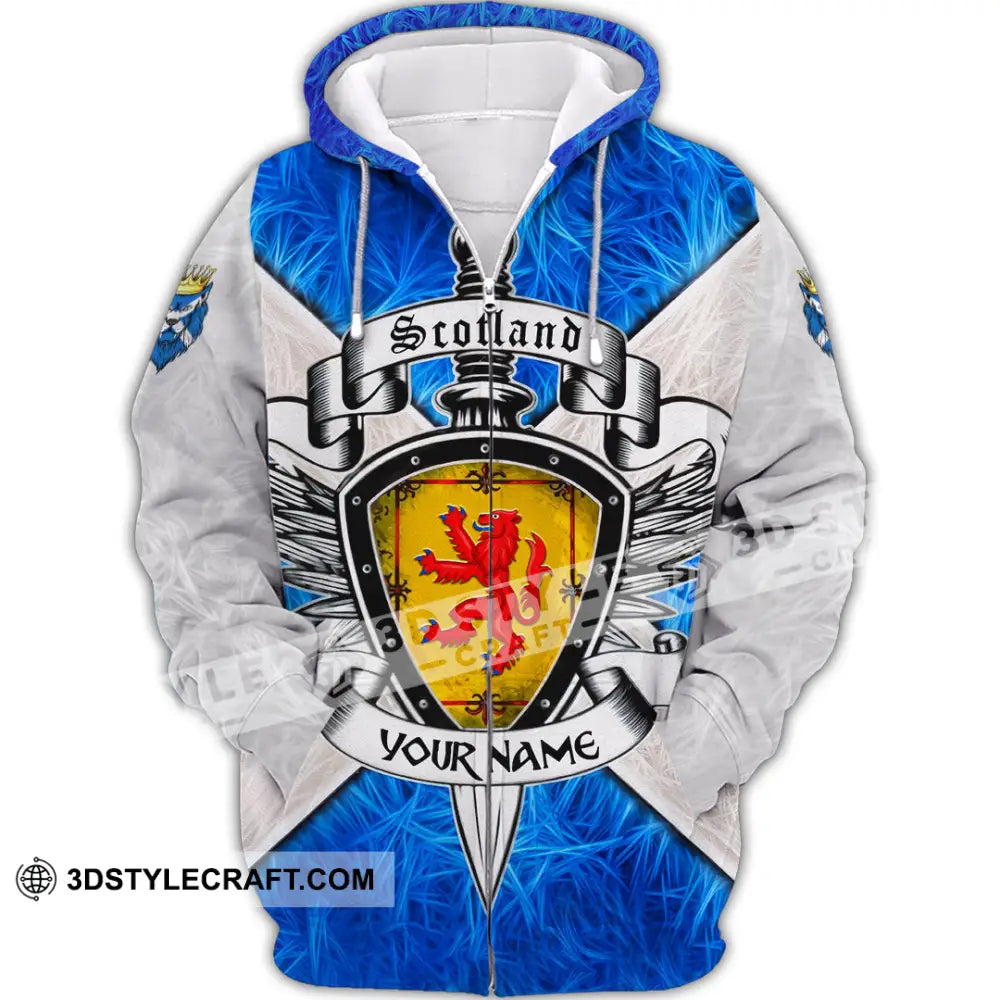 Unisex Shirt - Custom Text Shirt Scottish Shirt Zipper Hoodie / S T-shirt