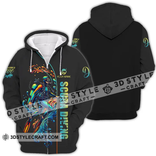 Unisex Shirt - Custom Text Shirt Scuba Diving style option 4