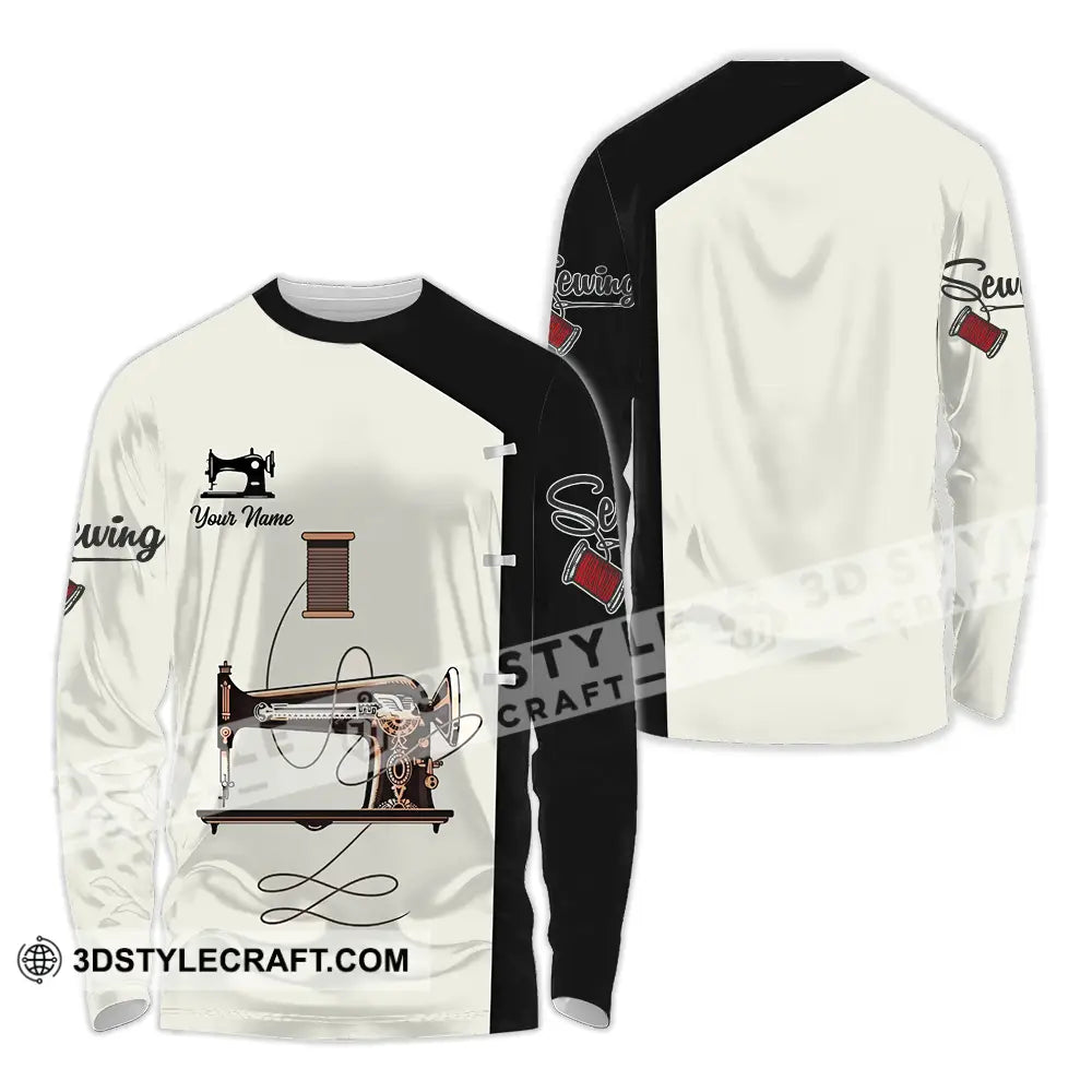 Unisex Shirt - Custom Text Shirt Sewing Shirt Long Sleeve Shirt / S T-shirt