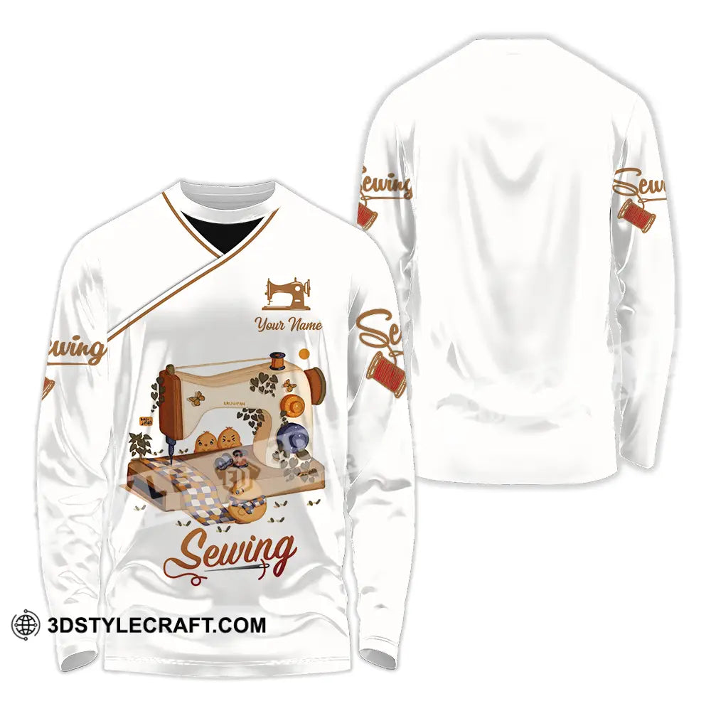 Unisex Shirt - Custom Text Shirt Sewing Shirt Long Sleeve Shirt / S T-shirt