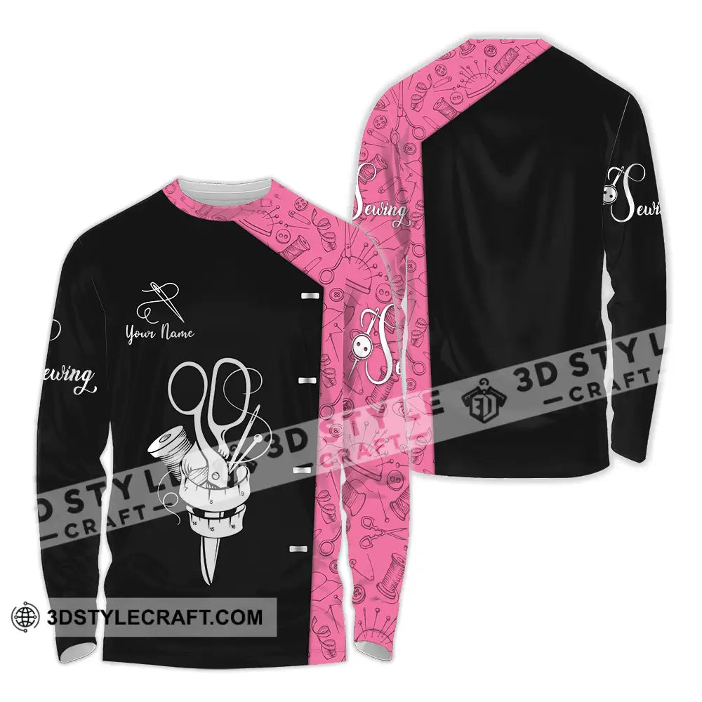 Unisex Shirt - Custom Text Shirt Sewing Shirt Long Sleeve Shirt / S T-shirt