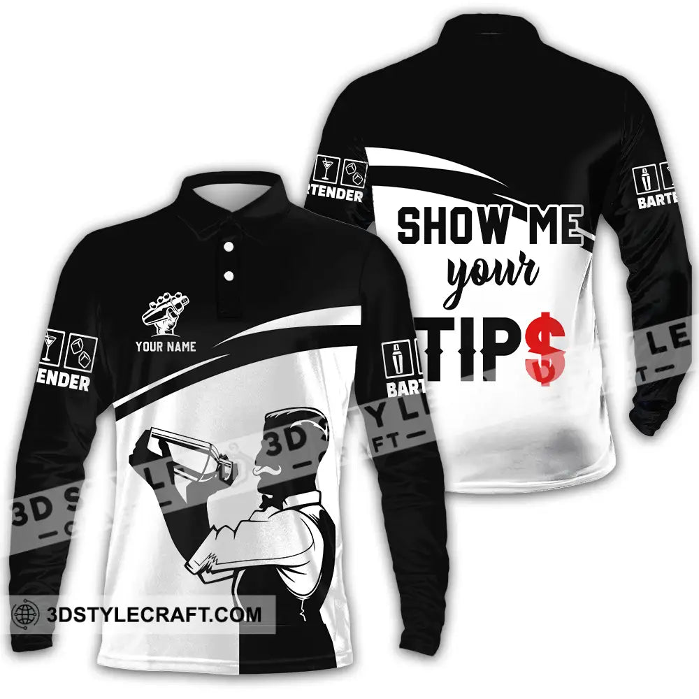 Unisex Shirt - Custom Text Shirt Show Me Your Tips Shirt Long Sleeve Polo / S T-shirt