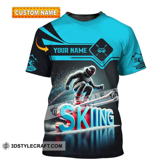 Unisex Shirt - Custom Text Shirt Skiing style option 1