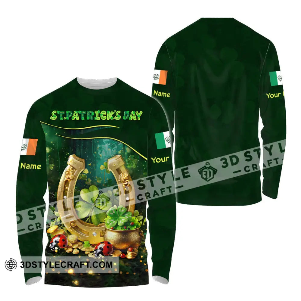 Unisex Shirt - Custom Text St.patrick’s Day Long Sleeve / S T-Shirt