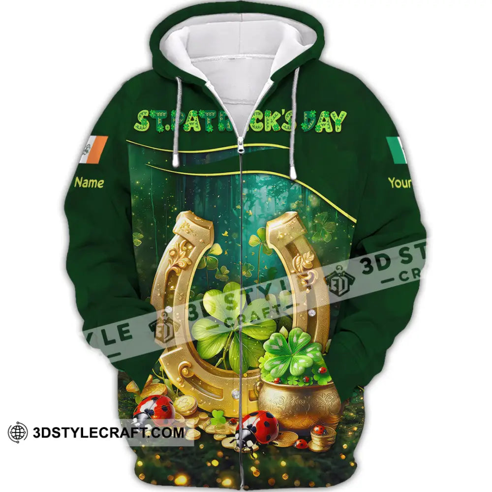 Unisex Shirt - Custom Text St.patrick’s Day Zipper Hoodie / S T-Shirt