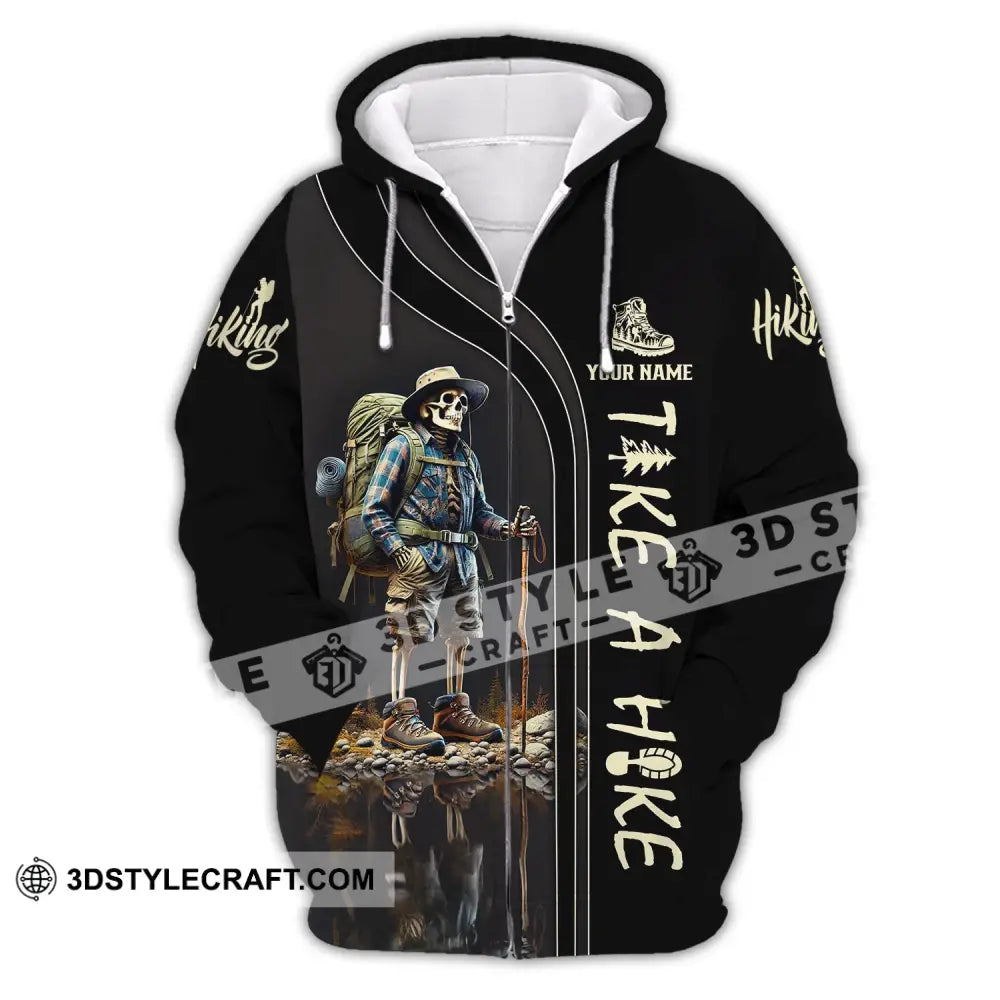 Unisex Shirt - Custom Text Take A Hike Zipper Hoodie / S T-Shirt