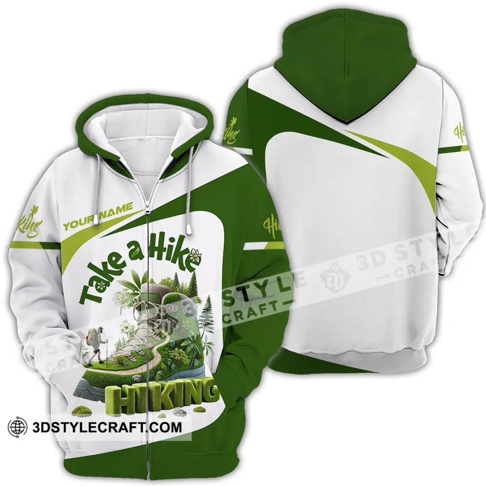 Unisex Shirt - Custom Text Take A Hike Zipper Hoodie / S T-Shirt