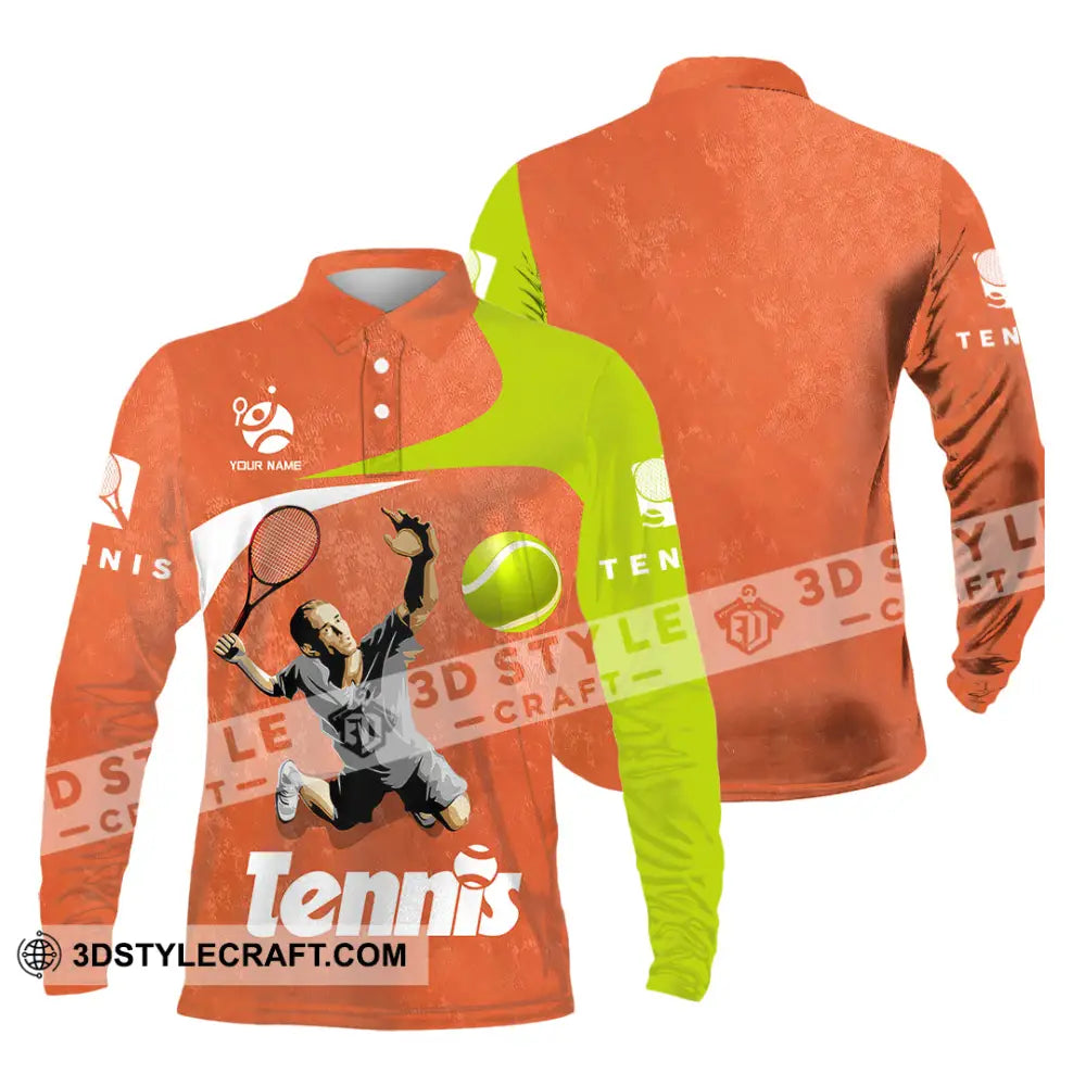 Unisex Shirt - Custom Text Shirt Tennis Long Sleeve Polo / S T-shirt