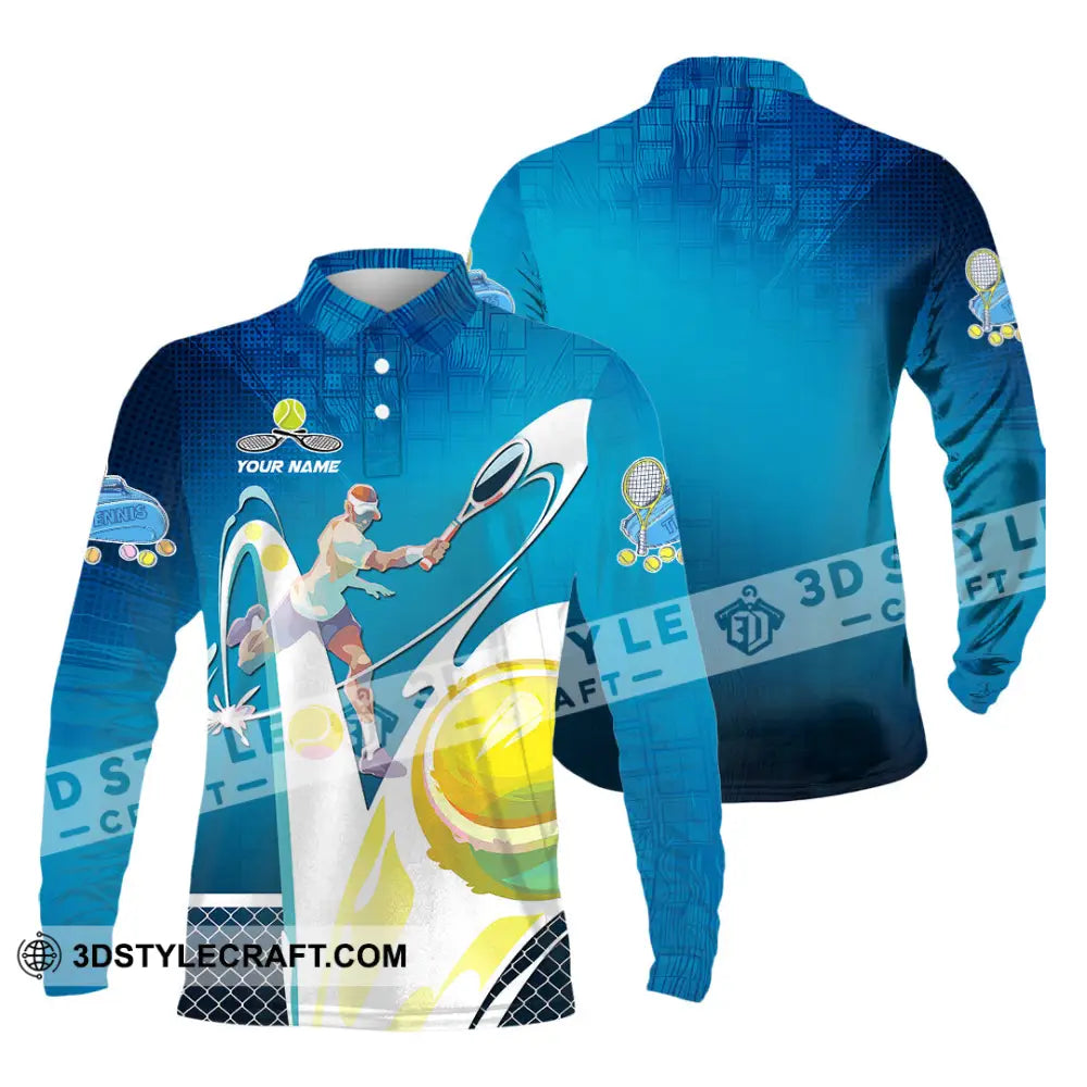 Unisex Shirt - Custom Text Shirt Tennis Shirt Long Sleeve Polo / S T-shirt