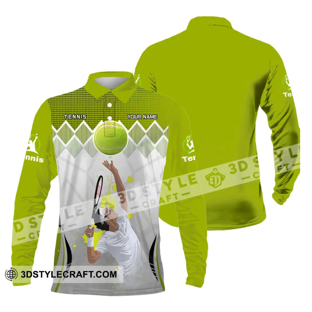 Unisex Shirt - Custom Text Shirt Tennis Long Sleeve Polo / S T-shirt