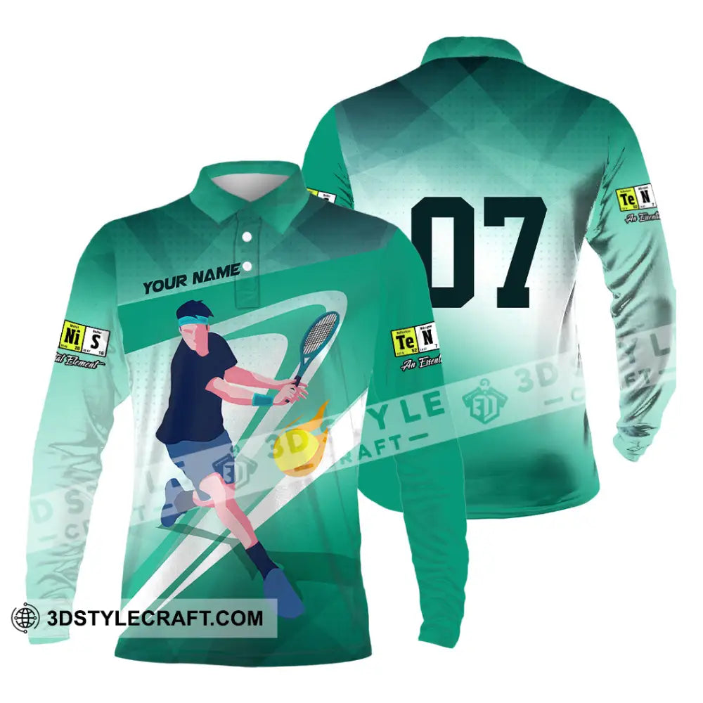 Unisex Shirt - Custom Text Shirt Tennis Shirt Long Sleeve Polo / S T-shirt